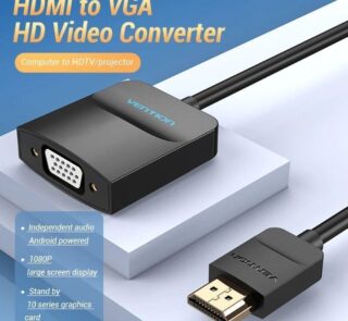 Conversor Vention 42154/ HDMI Macho - VGA Hembra/ 15cm/ Negro