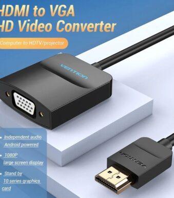 Conversor Vention 42154/ HDMI Macho - VGA Hembra/ 15cm/ Negro