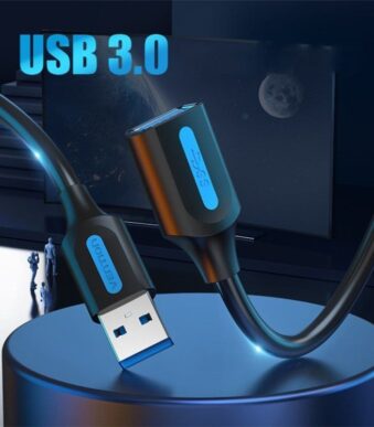 Cable Alargador USB 3.0 Vention CBHBI/ USB Macho - USB Hembra/ 5Gbps/ 3m/ Negro