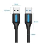 Cable USB 3.0 Vention CONBF/ USB Macho - USB Macho/ 5Gbps/ 1m/ Negro