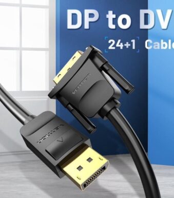Cable Conversor Vention HAFBF/ Displayport Macho - DVI Macho/ 1m/ Negro