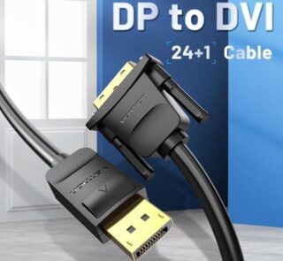 Cable Conversor Vention HAFBG/ DisplayPort Macho - DVI Macho/ 1.5m/ Negro
