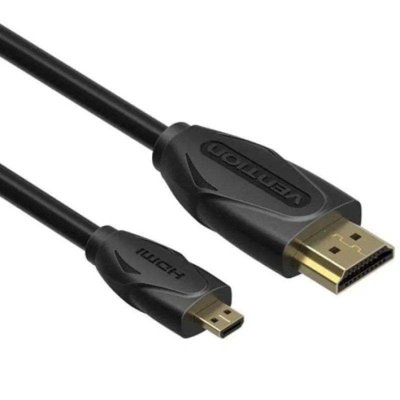 Cable HDMI Vention VAA-D03-B100/ HDMI Macho - Micro HDMI Macho/ 1m/ Negro