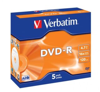 DVD-R Verbatim Advanced AZO 16X/ Caja-5uds