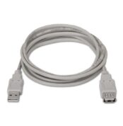 Cable Alargador USB 2.0 Aisens A101-0012/ USB Macho - USB Hembra/ Hasta 2.5W/ 60Mbps/ 1m/ Beige