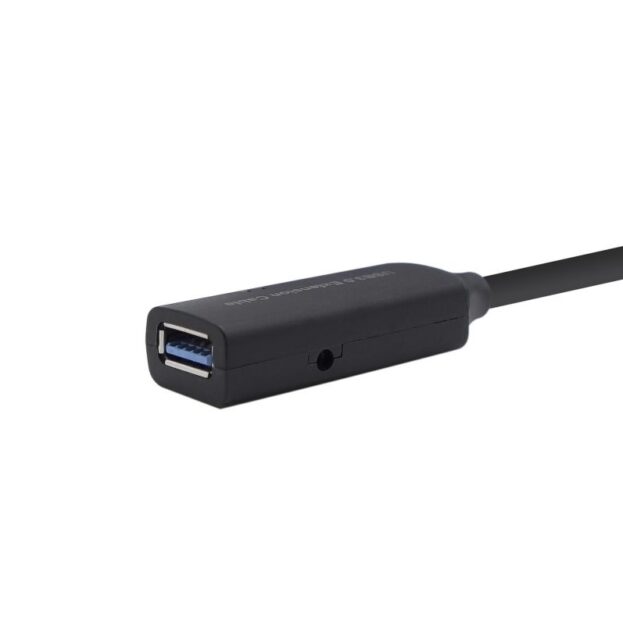 Cable Alargador USB 3.0 con Amplificador Aisens A105-0409/ USB Macho - USB Hembra/ Hasta 9W/ 625Mbps/ 15m/ Negro