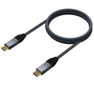 Cable USB 3.2 Tipo-C Aisens A107-0672 20GBPS 100W/ USB Tipo-C Macho - USB Tipo-C Macho/ Hasta 100W/ 2500Mbps/ 1.5m/ Gris