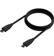 Cable USB 3.2 Tipo-C Aisens A107-0701 20GBPS 5A 100W/ USB Tipo-C Macho - USB Tipo-C Macho/ Hasta 100W/ 2500Mbps/ 60cm/ Negro