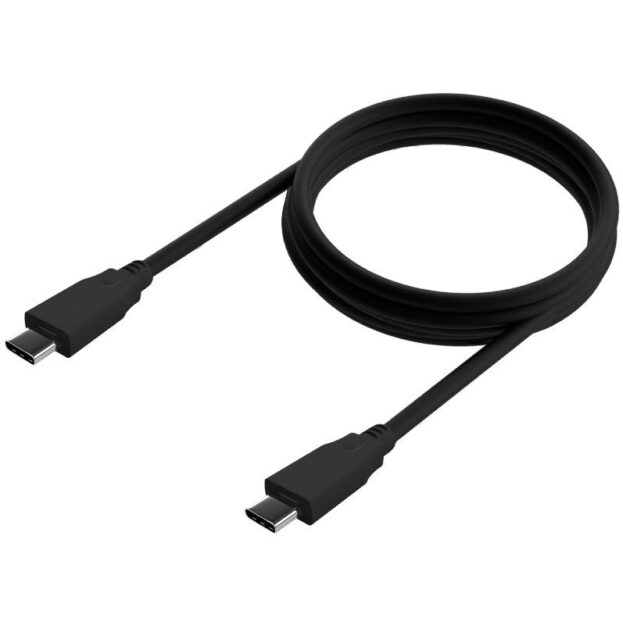 Cable USB 3.2 Tipo-C Aisens A107-0701 20GBPS 5A 100W/ USB Tipo-C Macho - USB Tipo-C Macho/ Hasta 100W/ 2500Mbps/ 60cm/ Negro