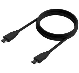 Cable USB 3.2 Tipo-C Aisens A107-0702 20GBPS 5A 100W/ USB Tipo-C Macho - USB Tipo-C Macho/ Hasta 100W/ 2500Mbps/ 1m/ Negro