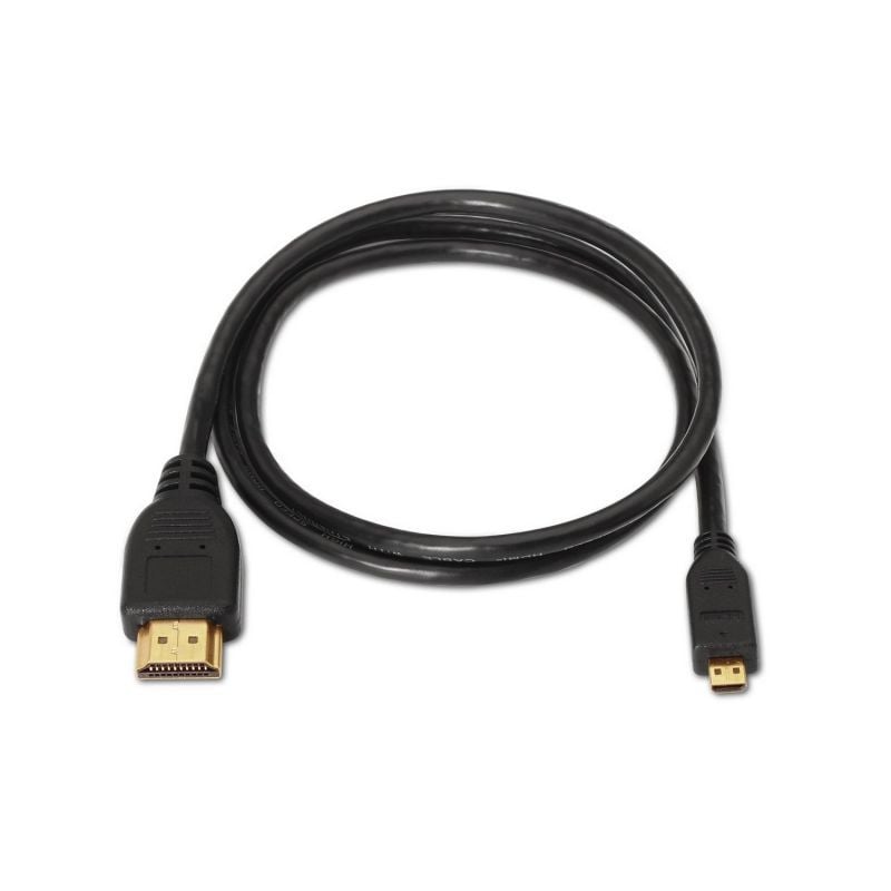 Cable Micro HDMI Aisens A119-0117/ HDMI Macho - Micro HDMI Macho/ Hasta 10W/ 720Mbps/ 1.8m/ Negro