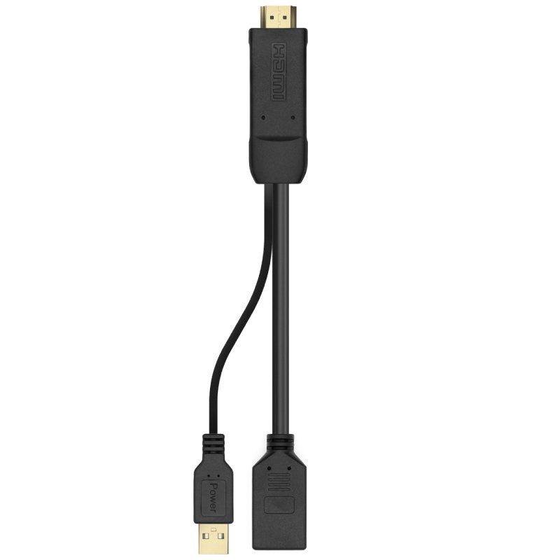Cable Conversor 4K Aisens A122-0642/ HDMI Macho - DisplayPort Hembra - USB Macho/ Hasta 10W/ 2250Mbps/ 10cm + 10cm/ Negro