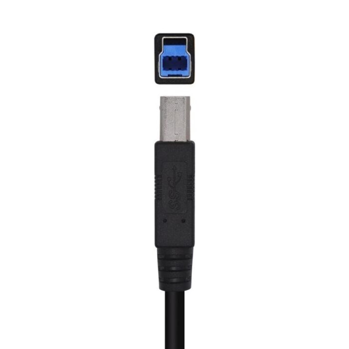 Cable USB 3.0 Impresora Aisens A105-0445/ USB Tipo-B Macho - USB Macho/ 3m/ Negro