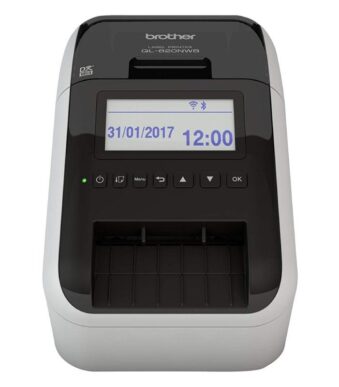 Impresora de Etiquetas Brother QL-820NWBC/ Térmica/ Ancho etiqueta 62mm/ USB-Bluetooth-WiFi-Ethernet/ Blanca y Negra