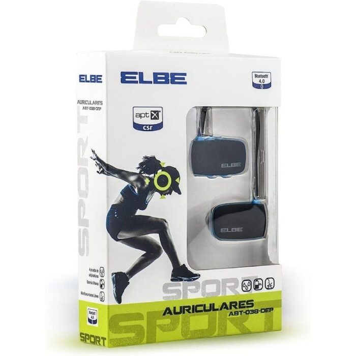 Auriculares Inalámbricos Deportivos Elbe ABT-038-DEP/ con Micrófono/ Bluetooth/ Azul y Negro