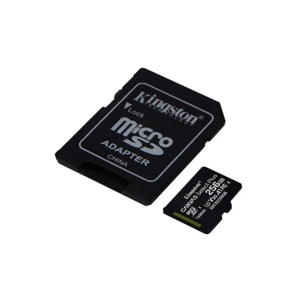 Tarjeta de Memoria Kingston CANVAS Select Plus 256GB microSD XC con Adaptador/ Clase 10/ 100MBs