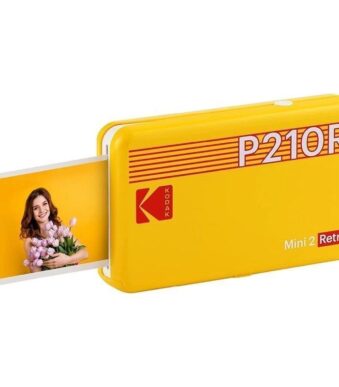 Impresora Portátil Fotográfica Kodak Mini 2 Retro/ Tamaño Foto 53.3x86.3mm/ Incluye 2x Papel Fotográfico/ Amarilla