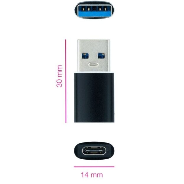 Adaptador USB 3.1 Nanocable 10.02.0012/ USB Macho - USB Tipo-C Hembra