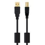 Cable USB 2.0 Impresora Nanocable 10.01.1202/ USB Tipo-B Macho - USB Macho / 2m/ Negro
