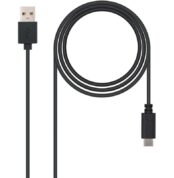 Cable USB 2.0 Nanocable 10.01.2100/ USB Tipo-C Macho - USB Macho/ 50cm/ Negro