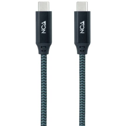 Cable USB 3.2 Tipo-C Nanocable 10.01.4302-COMB/ USB Tipo-C Macho - USB Tipo-C Macho/ 2m/ Gris y Negro