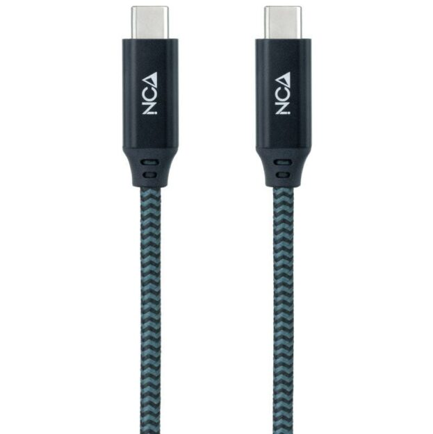 Cable USB 3.2 Nanocable 10.01.4302-COMB/ USB Tipo-C Macho - USB Tipo-C Macho/ 2m/ Gris y Negro
