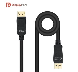Cable DisplayPort 1.4 8K Nanocable 10.15.2502/ DisplayPort Macho - DisplayPort Macho/ 2m/ Certificado/ Negro