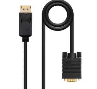 Cable Conversor Nanocable 10.15.4401/ Displayport Macho - VGA Macho/ 1m/ Negro