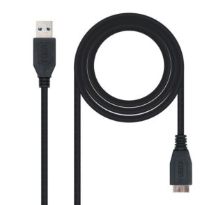 Cable USB 3.0 Nanocable 10.01.1102-BK/ USB Macho - MicroUSB Macho/ 2m/ Negro