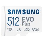 Tarjeta de Memoria Samsung EVO Plus 2021 512GB microSD XC con Adaptador/ Clase 10/ 130MBs
