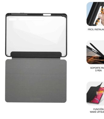 Funda Subblim Clear Shock para Tablet Samsung S9+/ FE 12.4"/ Negra