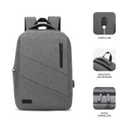 Mochila Subblim City Backpack para Portátiles hasta 15.6"/ Puerto USB/ Gris
