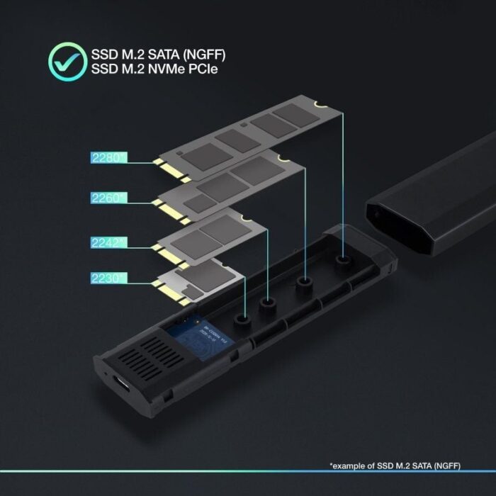 Caja Externa para Disco SSD M.2 NVMe TooQ TQE-2223B/ USB 3.2/ Sin tornillos