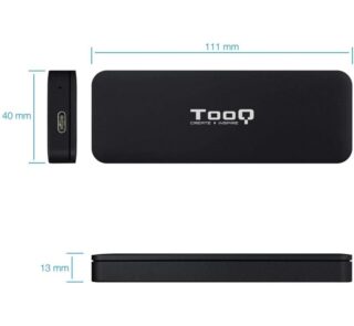 Caja Externa para Disco SSD M.2 NVMe TooQ TQE-2280B/ USB 3.1/ Sin tornillos