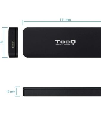 Caja Externa para Disco SSD M.2 NVMe TooQ TQE-2280B/ USB 3.1/ Sin tornillos