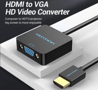 Conversor Vention ACPBB/ HDMI Macho - VGA Hembra/ 15cm/ Negro