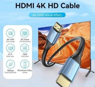 Cable HDMI 2.0 4K Vention ALHSK/ HDMI Macho - HDMI Macho/ 8m/ Azul