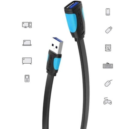 Cable Alargador USB 3.0 Vention VAS-A13-B200/ USB Macho - USB Hembra/ 5Gbps/ 2m/ Negro y Azul
