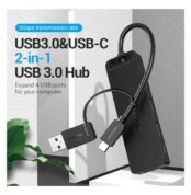 Hub USB 3.0 y Tipo-C Vention CHTBB/ 4xUSB/ USB Tipo-C PD