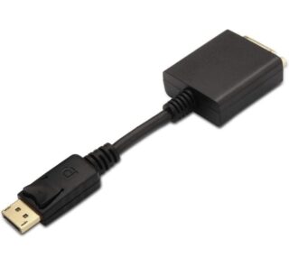 Cable Conversor Aisens A125-0133/ Displayport Macho - DVI Hembra/ 15cm/ Negro