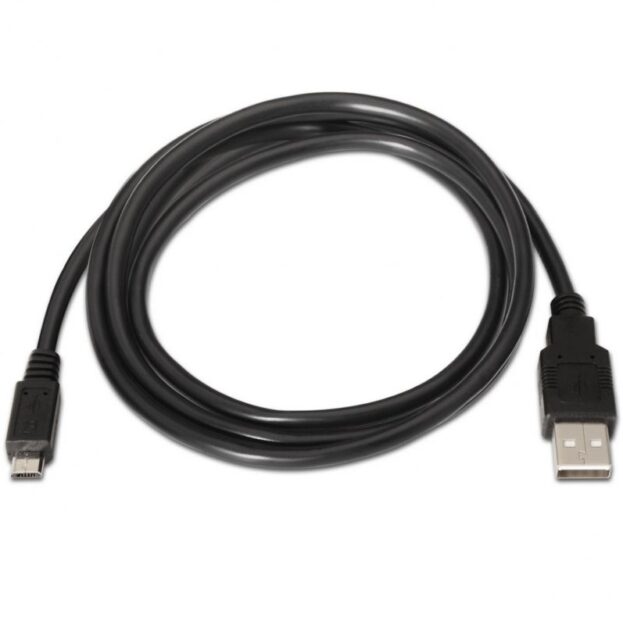 Cable USB 2.0 Aisens A101-0029/ USB Macho - MicroUSB Macho/ Hasta 2.5W/ 60Mbps/ 3m/ Negro