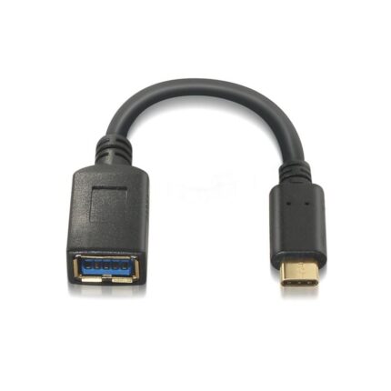 Cable USB 3.1 Tipo-C Aisens A107-0062/ USB Tipo-C Macho - USB Hembra/ Hasta 27W/ 625Mbps/ 15cm/ Negro