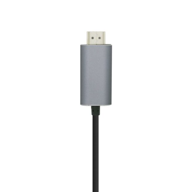 Cable Conversor Aisens A109-0392/ USB Tipo-C Macho - HDMI Macho/ Hasta 27W/ 1250Mbps/ 80cm/ Negro