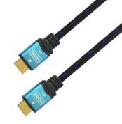 Cable HDMI 2.0 4K Aisens A120-0356 V2/ HDMI Macho - HDMI Macho/ Hasta 10W/ 2250Mbps/ 1m/ Negro/ Azul