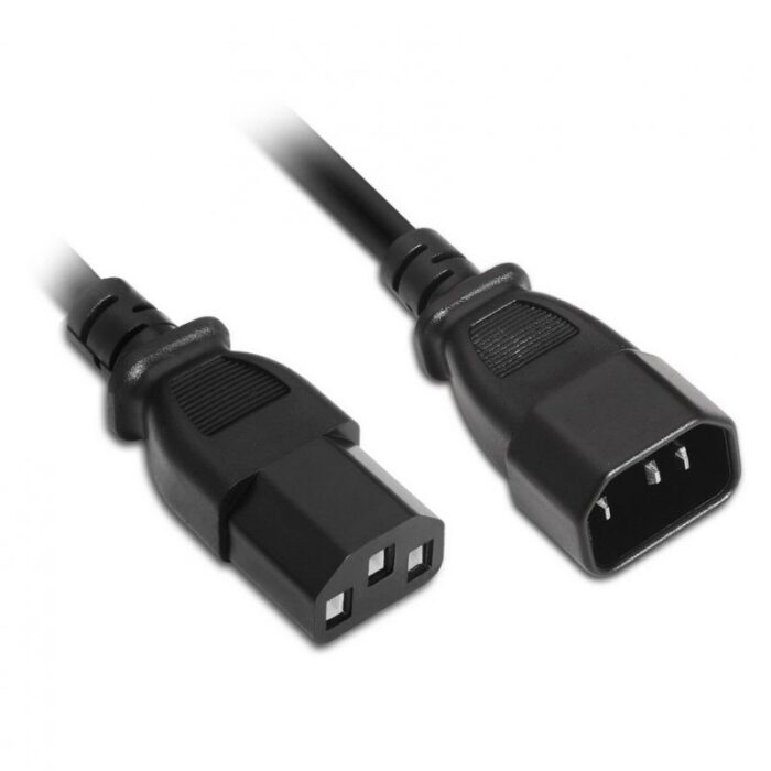 Cable Alargador de Alimentación CPU Aisens A132-0171/ IEC C13 Hembra - IEC C14 Macho/ Hasta 1500W/ 1.5m/ Negro