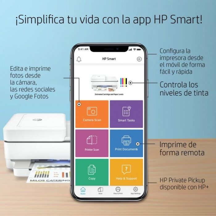 Multifunción HP Envy 6420e WiFi/ Fax Móvil/ Dúplex/ ADF/ Blanca
