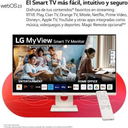 Smart Monitor LG MyView 27SR50F-W 27"/ Full HD/ Smart TV/ Multimedia/ Blanco