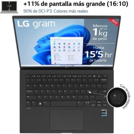 Portátil LG Gram 14Z90R-G.AP75B Intel Core i7-1360P/ 16GB/ 512GB SSD/ 14"/ Win11 Pro