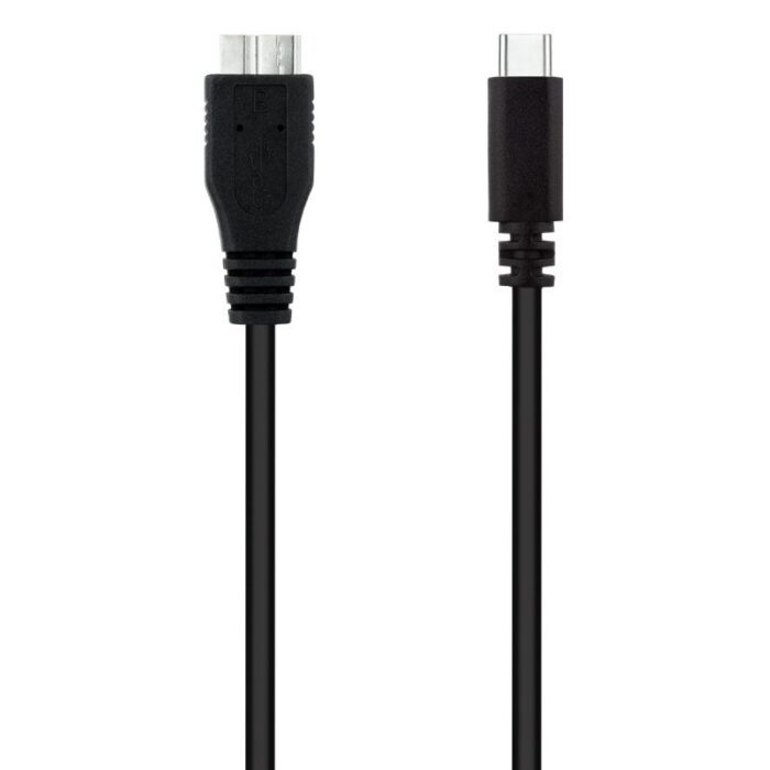 Cable USB 3.0 Tipo-C Nanocable 10.01.1201-BK/ USB Tipo-C Macho - MicroUSB Macho/ 1m/ Negro