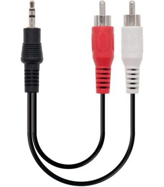 Cable Estéreo Nanocable 10.24.0310/ Jack 3.5 Macho - 2x RCA Macho/ 10m/ Negro